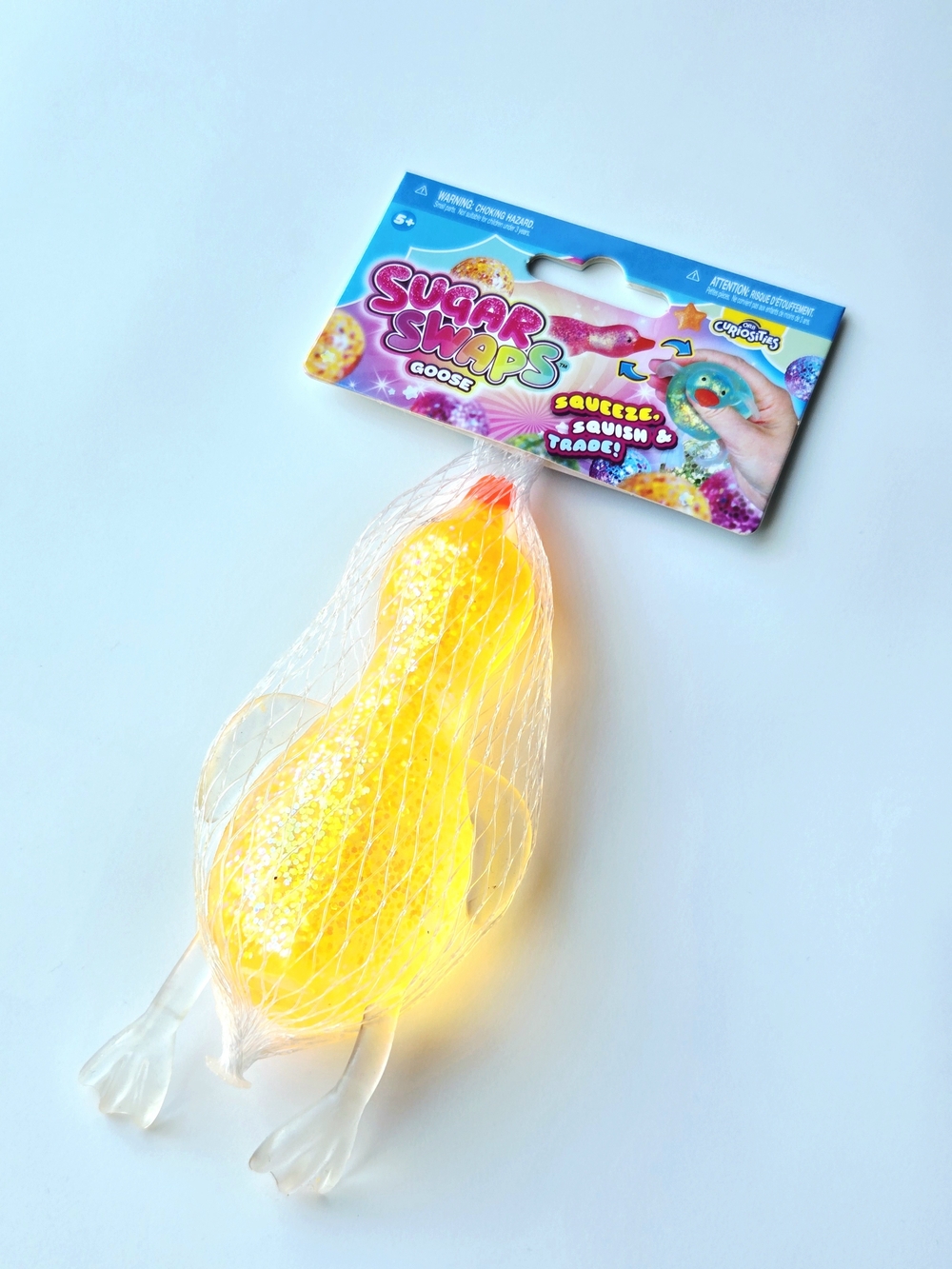 ORB Curiosities Sugar Swaps Goose Squishy Toy Yellow Glitter Sensory NEW - Picture 6 of 7